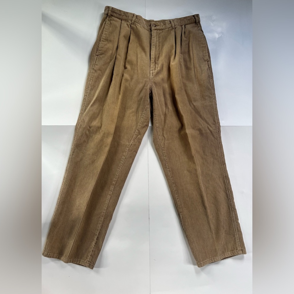 Vintage Brooks Brothers Corduroy Pants 38x30 Men’s Tan Wide Wale Classic Preppy